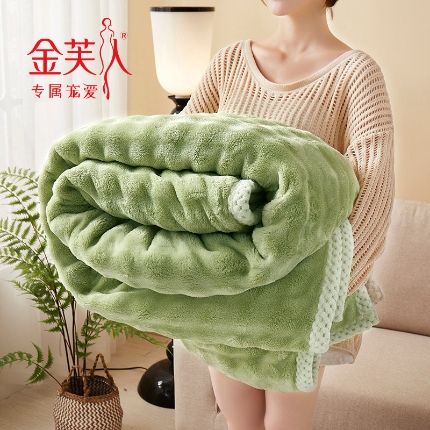 91家纺网 家纺一手货源 找家纺 （总）高品质加厚仿兔毛绒毯金芙人绒毯多功能午睡毛毯办公室沙发小毯子车用盖毯礼品促销会销团购礼盒装