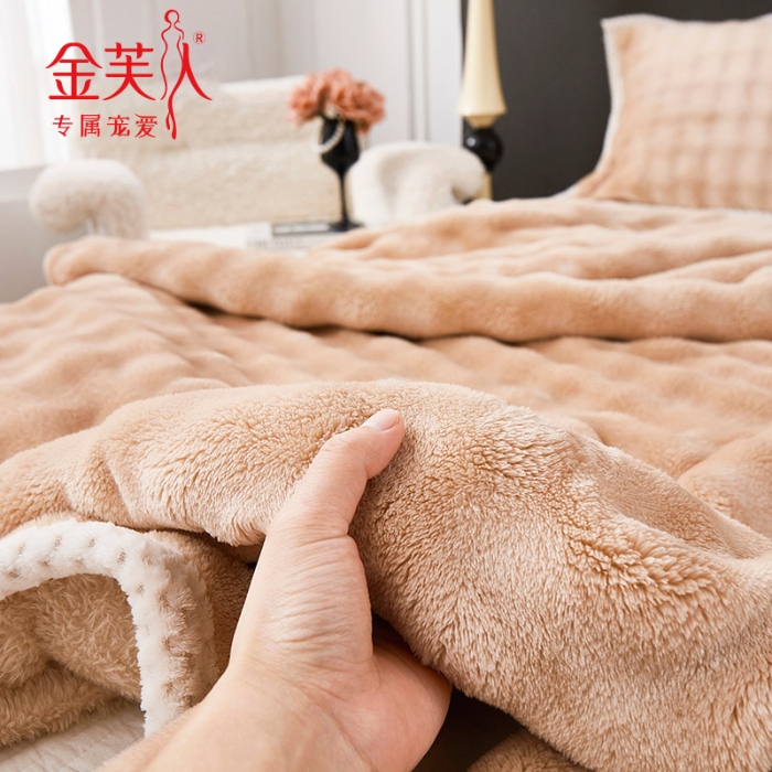 91家纺网 家纺一手货源 找家纺 （总）高品质加厚仿兔毛绒毯金芙人绒毯多功能午睡毛毯办公室沙发小毯子车用盖毯礼品促销会销团购礼盒装