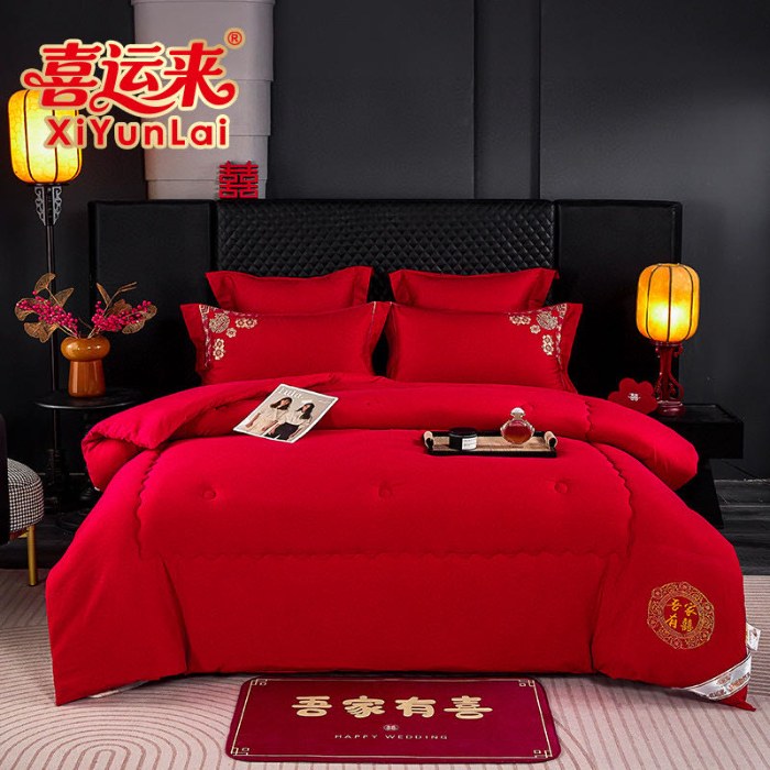 91家纺网 家纺一手货源 找家纺 （总）吾家有喜 礼品被结婚床上喜被陪嫁礼品装促销礼盒团购礼盒装新娘婚房布置用品