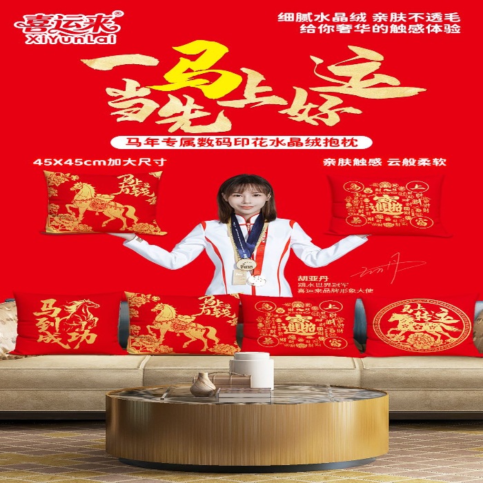 91家纺网 家纺一手货源 找家纺 （总）加大号 一马当先 马上有钱花抱枕礼品团购福利高弹含芯沙发客厅靠枕抱枕枕头高端团购礼品礼盒装促销装