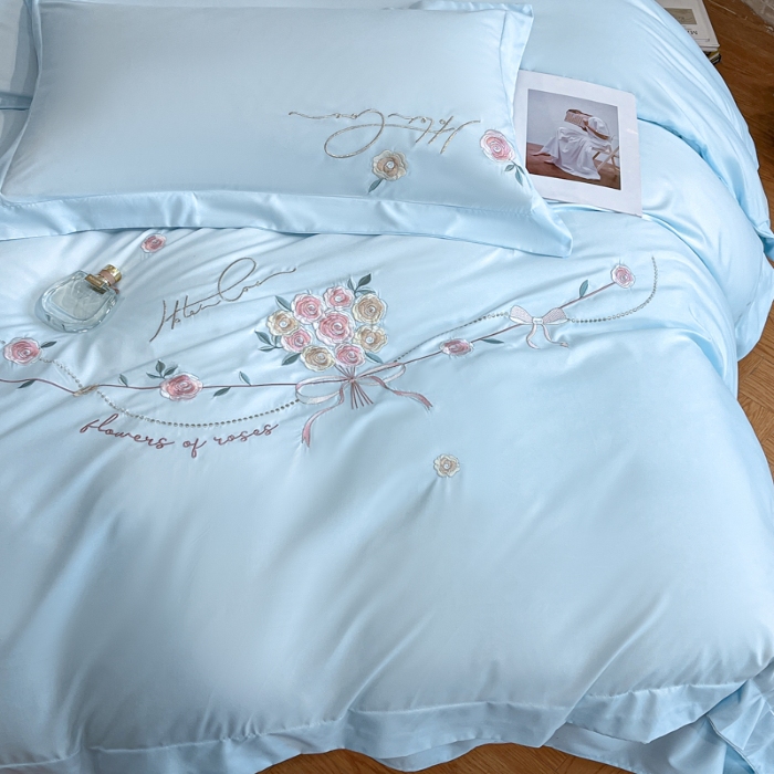 91家纺网 家纺一手货源 找家纺 （总）经年 2026春夏新款云朵棉刺绣四件套-约定