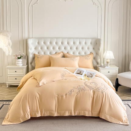 91家纺网 家纺一手货源 找家纺 （总）经年 2026春夏新款云朵棉刺绣四件套-一见倾心