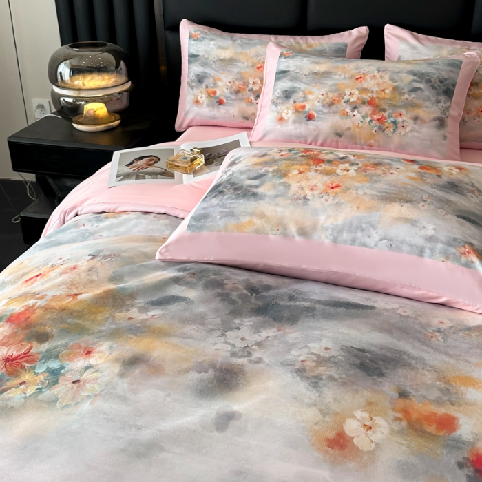 91家纺网 家纺一手货源 找家纺 （总）经年 2026春夏新款亲肤棉数码印花四件套-倾城