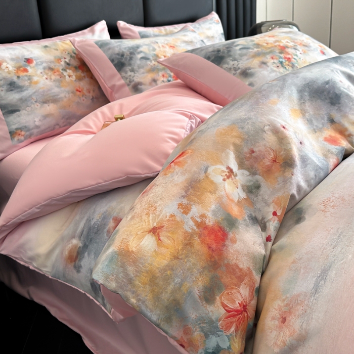 91家纺网 家纺一手货源 找家纺 （总）经年 2026春夏新款亲肤棉数码印花四件套-倾城