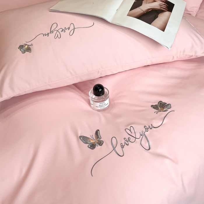 91家纺网 家纺一手货源 找家纺 （总）经年 2026春夏新款亲肤棉刺绣四件套-蝶舞