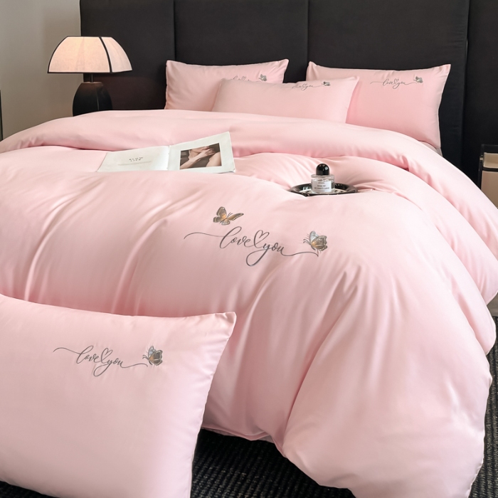 91家纺网 家纺一手货源 找家纺 （总）经年 2026春夏新款亲肤棉刺绣四件套-蝶舞