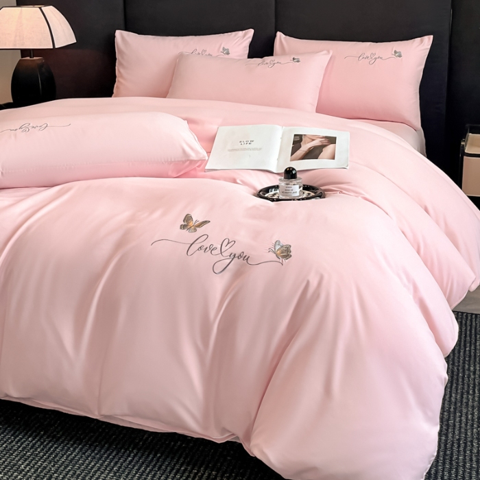 91家纺网 家纺一手货源 找家纺 （总）经年 2026春夏新款亲肤棉刺绣四件套-蝶舞