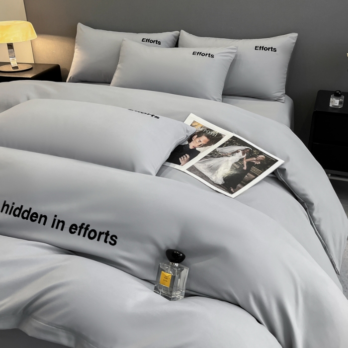 91家纺网 家纺一手货源 找家纺 （总）经年 2026春夏新款亲肤棉刺绣四件套-励志