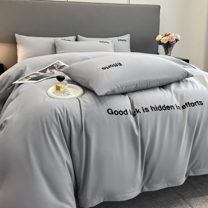 91家纺网 家纺一手货源 找家纺 （总）经年 2026春夏新款亲肤棉刺绣四件套-励志