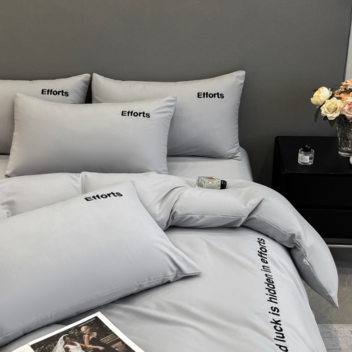 91家纺网 家纺一手货源 找家纺 （总）经年 2026春夏新款亲肤棉刺绣四件套-励志