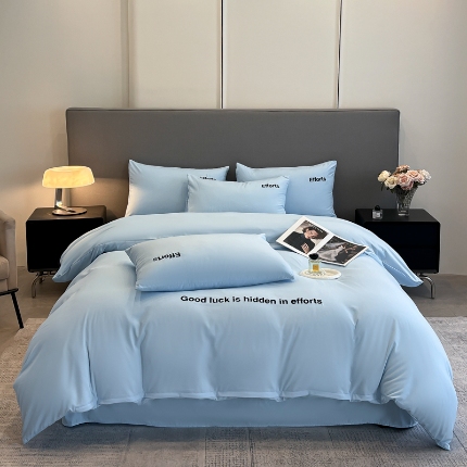 91家纺网 家纺一手货源 找家纺 （总）经年 2026春夏新款亲肤棉刺绣四件套-励志