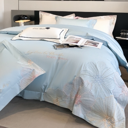 91家纺网 家纺一手货源 找家纺 （总）2026新款新款全棉刺绣四件套-绚丽【高档礼盒包装】