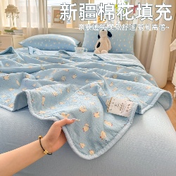 91家纺网 家纺一手货源 找家纺 （总）爱屋及屋 2026新款小清新印花木棉双层纱小包边新疆棉花被夏被空调被夏凉被被子薄被芯春秋四季被,半夏-绿,草莓格,草莓甜筒,春风里,格子熊猫,花丛兔,蓝色波点,绿格小狗,玫瑰熊,晴天小猫,竖条小马,向天歌,小西瓜