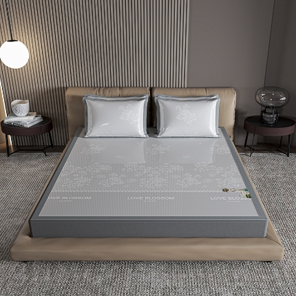 （总）小牛席业 2026新款【建模风格】PE清新叶语冰丝席席子凉席凉席藤席冰藤席冰丝席竹席乳胶席豆豆席