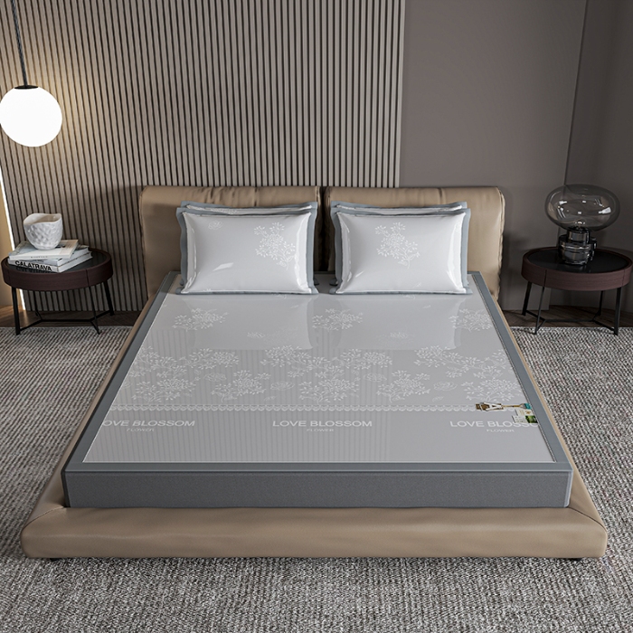 91家纺网 家纺一手货源 找家纺 （总）小牛席业 2026新款【建模风格】PE清新叶语冰丝席席子凉席凉席藤席冰藤席冰丝席竹席乳胶席豆豆席