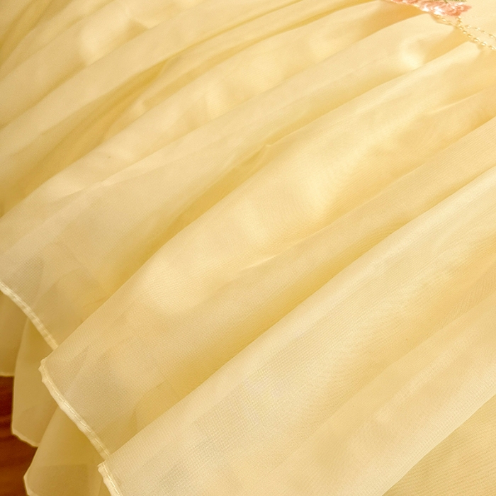 91家纺网 家纺一手货源 找家纺 苏米娜2026春夏新品韩版公主风小清新水洗棉床盖四件套针织棉双层纱纯棉棉麻全棉公主风床盖款四件套 花漾甜心-柠檬黄 