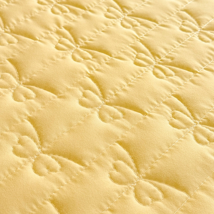 91家纺网 家纺一手货源 找家纺 苏米娜2026春夏新品韩版公主风小清新水洗棉床盖四件套针织棉双层纱纯棉棉麻全棉公主风床盖款四件套 花漾甜心-柠檬黄 