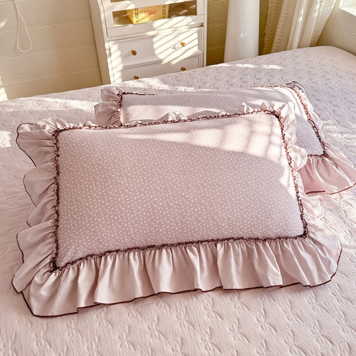 91家纺网 家纺一手货源 找家纺 苏米娜2026春夏新品韩版公主风超柔水洗棉床盖四件套刺绣针织棉双层纱纯棉棉麻全棉公主风床盖款四件套 芬迪-星云紫