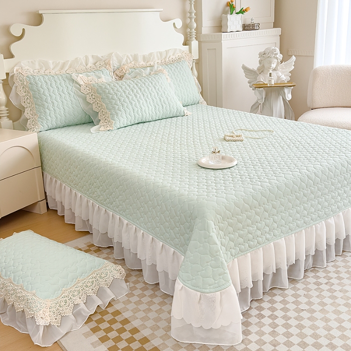 91家纺网 家纺一手货源 找家纺 （总）2026A类糯小棉法式蕾丝雪纺床盖三件套 法式花边夏被四件套空调被夏凉被单薄被子单品被套直播外贸供货