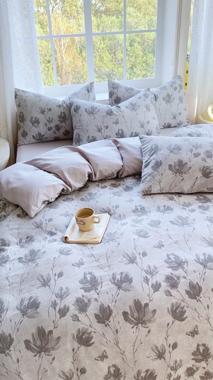 91家纺网 家纺一手货源 找家纺 疆东2026新款A类60支全棉长绒棉纯棉色织提花四件套水洗全棉纯棉厚织提花肌理棉麻被套四件套