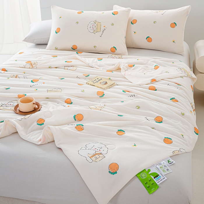 91家纺网 家纺一手货源 找家纺 （总）延遥2026新款3D数码印花有氨凉感丝夏被冰丝夏凉被空调被填充大豆纤维被子被芯