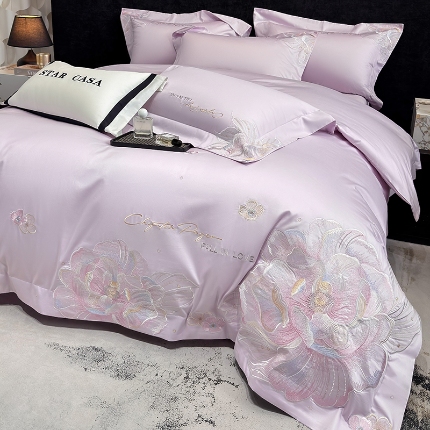 91家纺网 家纺一手货源 找家纺 （总）星蕴家纺 2026新款正宗澳棉长绒棉贡缎四件套-晨曦