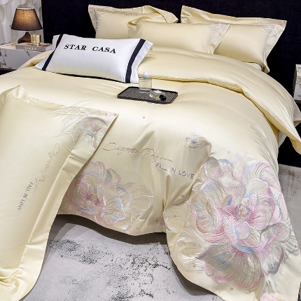 91家纺网 家纺一手货源 找家纺 （总）星蕴家纺 2026新款正宗澳棉长绒棉贡缎四件套-晨曦