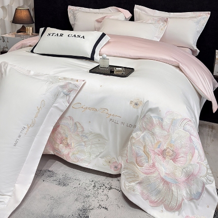 91家纺网 家纺一手货源 找家纺 （总）星蕴家纺 2026新款正宗澳棉长绒棉贡缎四件套-晨曦