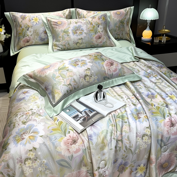 91家纺网 家纺一手货源 找家纺 （总）欧夏家纺 2026新款兰精天丝数码印花镂空夏被空调被夏凉被薄被子可机洗