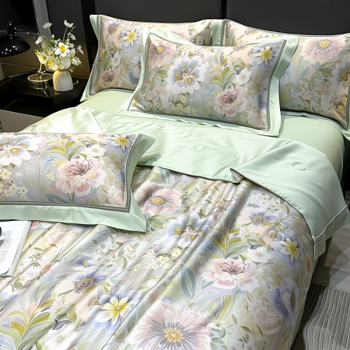 91家纺网 家纺一手货源 找家纺 （总）欧夏家纺 2026新款兰精天丝数码印花镂空夏被空调被夏凉被薄被子可机洗