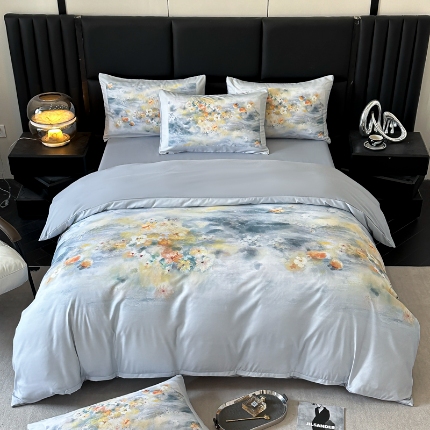 91家纺网 家纺一手货源 找家纺 （总）经年 2026春夏新款亲肤棉数码印花四件套-倾城