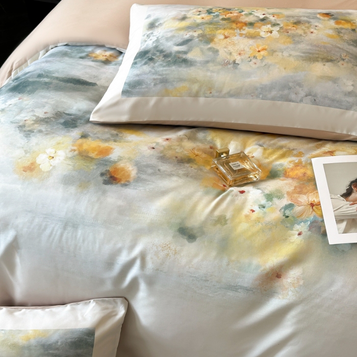 91家纺网 家纺一手货源 找家纺 （总）经年 2026春夏新款亲肤棉数码印花四件套-倾城