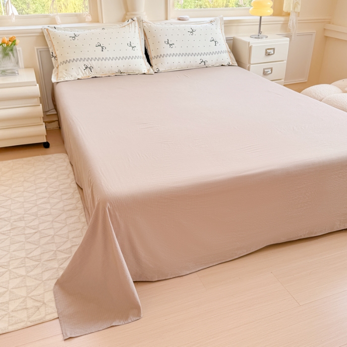 91家纺网 家纺一手货源 找家纺 【苏东来】2026小清新韩版印花蕾丝花边皱皱棉工艺款拼接单夏被四件套韩式赫本碎花仙女荷叶边夏凉被子空调被双人春秋被可水洗 蝴蝶结