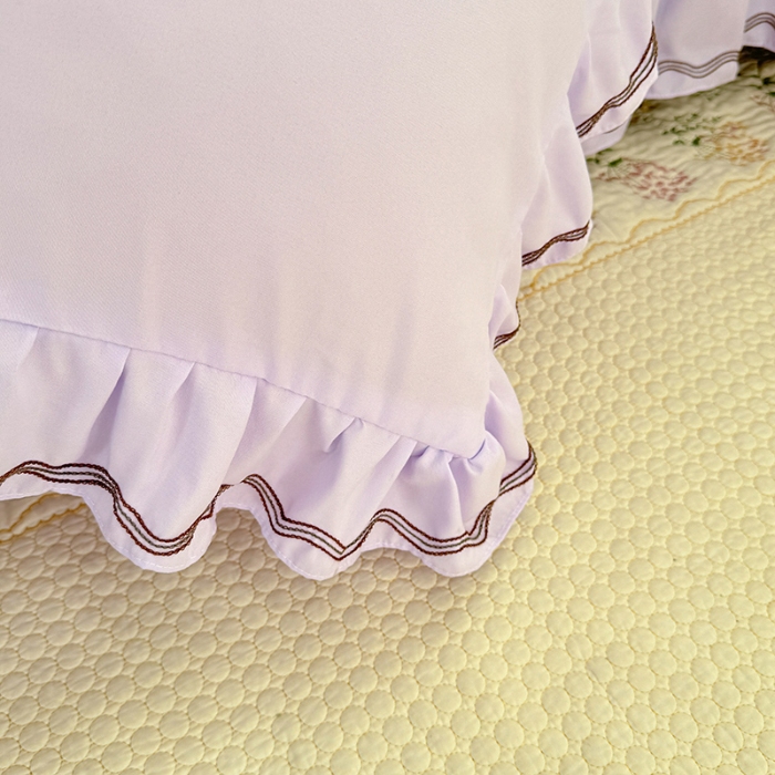 91家纺网 家纺一手货源 找家纺 （总）专柜品质苏米娜家纺2026春夏韩版法式公主风水洗棉床盖款多功能二合一被套 夏被床盖四件套--花颜系列 花颜-香芋紫