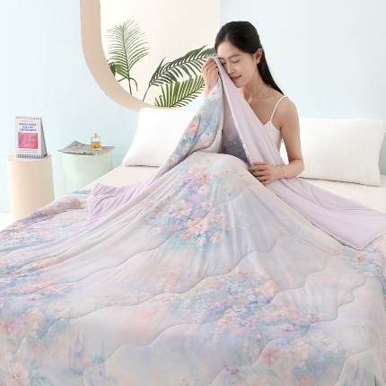 91家纺网 家纺一手货源 找家纺 （总）天之悦家纺 2026新款夏被大版数码云母冰丝夏凉被空调被子被芯