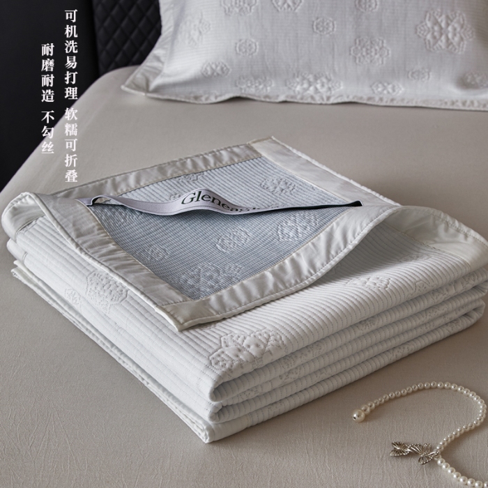 91家纺网 家纺一手货源 找家纺 （总）白冰熊乙纶高分子软凉席三件套 A类母婴级可机洗水洗 折叠