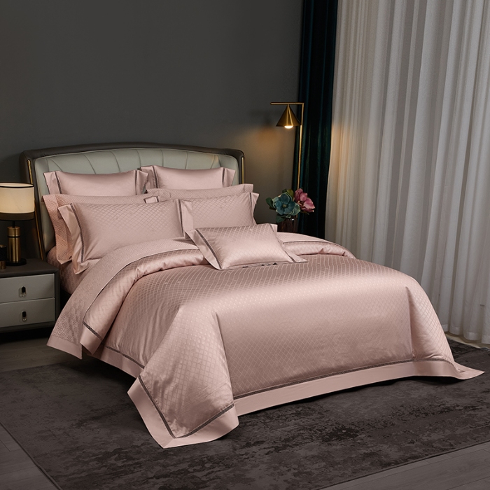 91家纺网 家纺一手货源 找家纺 100S100支全棉提花四件套长绒棉可定制直播爆款外贸