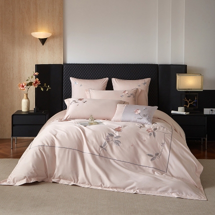 91家纺网 家纺一手货源 找家纺 （总）50S50支长绒棉刺绣四件套专版花型独家特供直播爆款