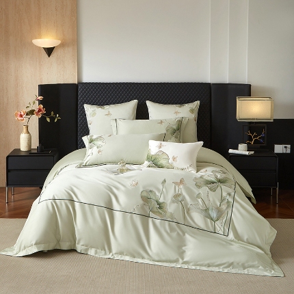 （总）50S50支长绒棉刺绣四件套专版花型独家特供直播爆款