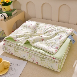 91家纺网 家纺一手货源 找家纺 （总）宝宝纱被业 2026跨境外贸凉感丝夏被有氨水洗天丝冰淇淋夏凉被冰丝空调被,爱心恐龙,格子蝴蝶结,花丛兔,花季小狗,蓝楹碎影,浪漫花语