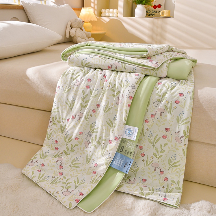 91家纺网 家纺一手货源 找家纺 （总）宝宝纱被业 2026跨境外贸凉感丝夏被有氨水洗天丝冰淇淋夏凉被冰丝空调被