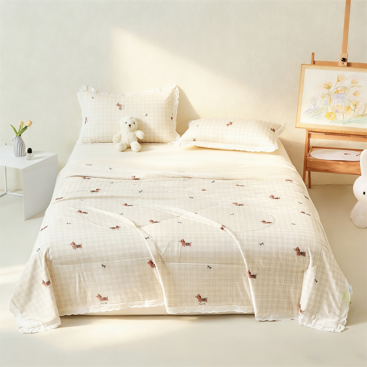 91家纺网 家纺一手货源 找家纺 （总）全棉镂空花边针织凉感夏被 针织被 凉感被凉感丝 夏凉被 空调被 小清新 小碎花 公主风