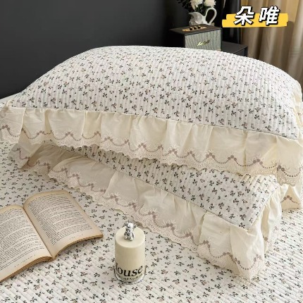 91家纺网 家纺一手货源 找家纺 （总）韩系花边全棉床盖三件套230*255cm纯棉加厚防滑床绗缝床盖