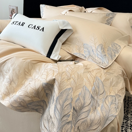 （总）2026新款长绒棉贡缎全棉纯棉刺绣四件套 栖悦