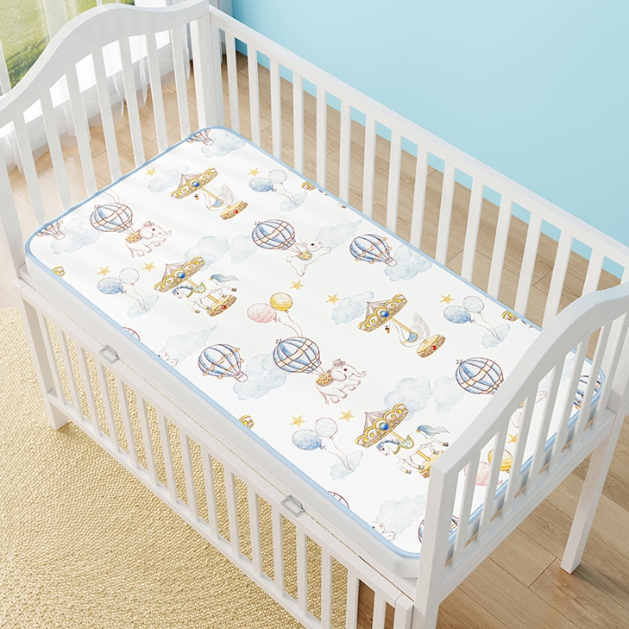 91家纺网 家纺一手货源 找家纺 （总）奇丝雅 2026新款A类数码印花大版1100D水光冰丝凉席凉席婴儿儿童新生【三明治网底】