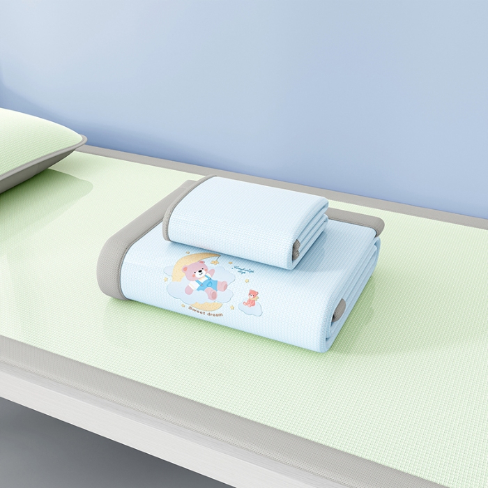 91家纺网 家纺一手货源 找家纺 （总）家品罗兰 2026新款夏季A类碳光凉席三明治透气网冰丝凉席家用双人冰丝席床单可机洗单人学生宿舍上下铺夏天空调软席三件套