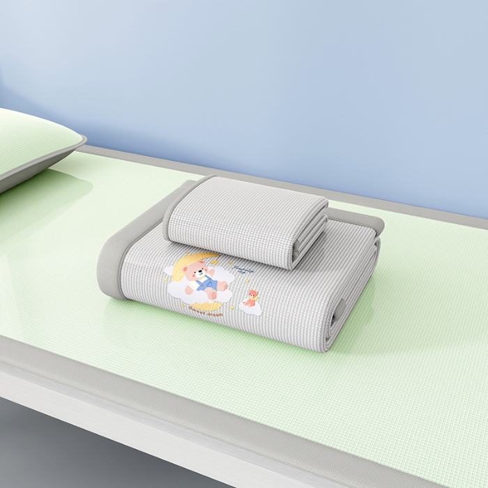 91家纺网 家纺一手货源 找家纺 （总）家品罗兰 2026新款夏季A类碳光凉席三明治透气网冰丝凉席家用双人冰丝席床单可机洗单人学生宿舍上下铺夏天空调软席三件套