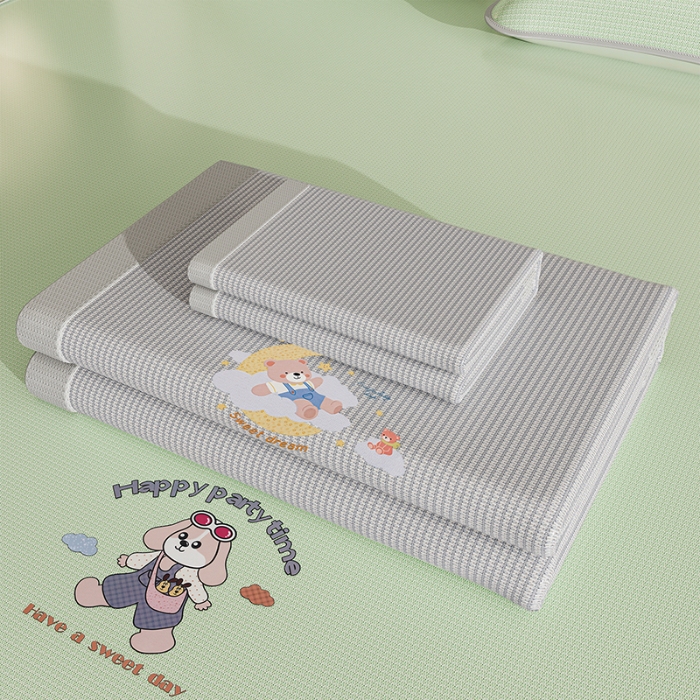 91家纺网 家纺一手货源 找家纺 （总）家品罗兰 2026新款夏季A类碳光凉席三明治透气网冰丝凉席家用双人冰丝席床单可机洗单人学生宿舍上下铺夏天空调软席三件套