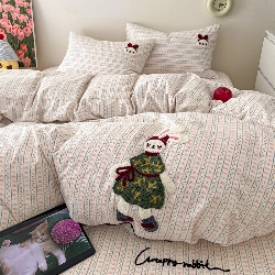 91家纺网 家纺一手货源 找家纺 （总）舒居家纺 2026新款13070全棉纯棉毛巾绣单被套被套单件,蛋糕熊,可米宝贝,奇趣缤纷,玩伴,友谊结