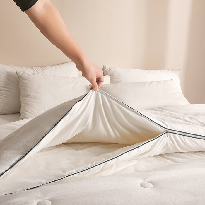 91家纺网 家纺一手货源 找家纺 （总）2026新款子母被提花大豆被拉链二合一子母被双胎四季被子纤维被芯